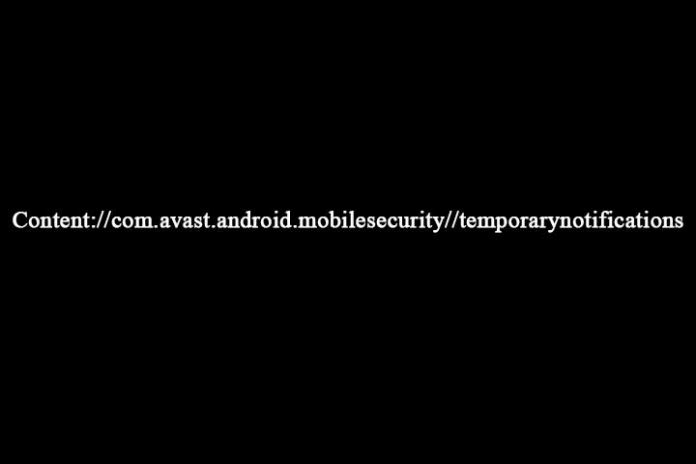 Content://com.avast.android.mobilesecurity//temporarynotifications